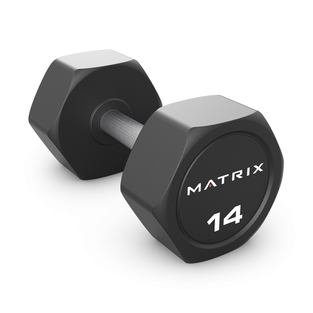 Набор гексагональных гантелей с уретановым покрытием, 2-50 кг (шаг 2 кг), 25 пар Matrix MAC-S1300URE-HEXD