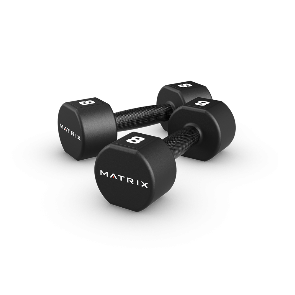 Набор гантелей с уретановым покрытием Squircle (скругленный квадрат), 1-10 кг (шаг 1 кг), 10 пар Matrix MAC-URP-STUDB-S110