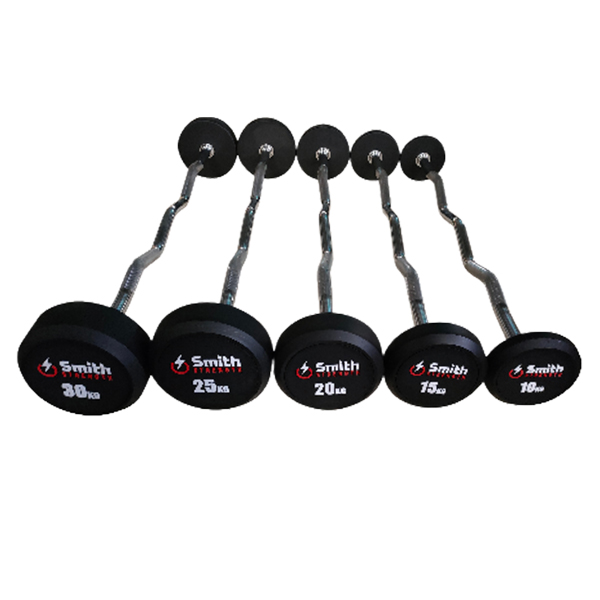 Набор обрезиненных фиксированных штанг 10-30 кг с изогнутой ручкой Smith DB145-BS