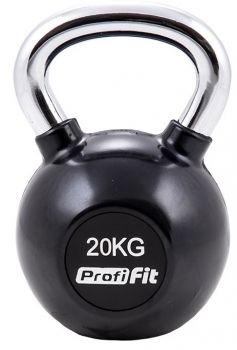 Гиря обрезиненная с хромированной ручкой 20 кг. Profi-Fit