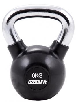 Гиря обрезиненная с хромированной ручкой 6 кг. Profi-Fit