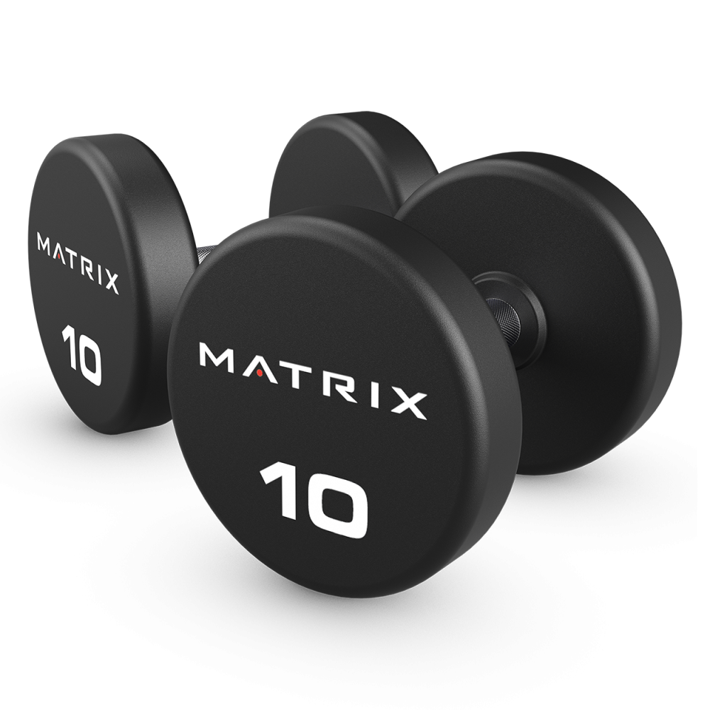 Набор гантелей с уретановым покрытием, 1-10 кг (шаг 1 кг), 10 пар Matrix MAC-URE-STUDB-S110
