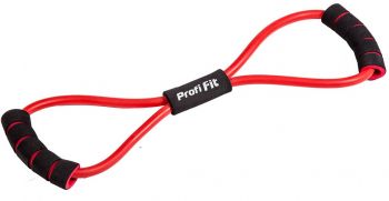 Эспандер трубчатый Profi-Fit, восьмерка, красный, сопротивление сильное 7,5 кг