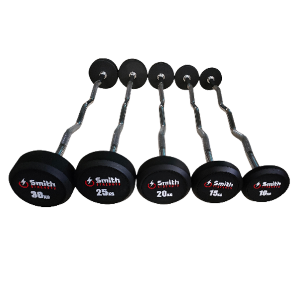 Набор обрезиненных фиксированных штанг 10-30 кг с изогнутой ручкой Smith DB145-BS