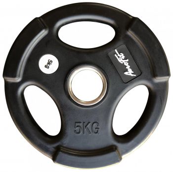Олимпийский обрезиненный диск Aerofit 5 кг, черный матовый