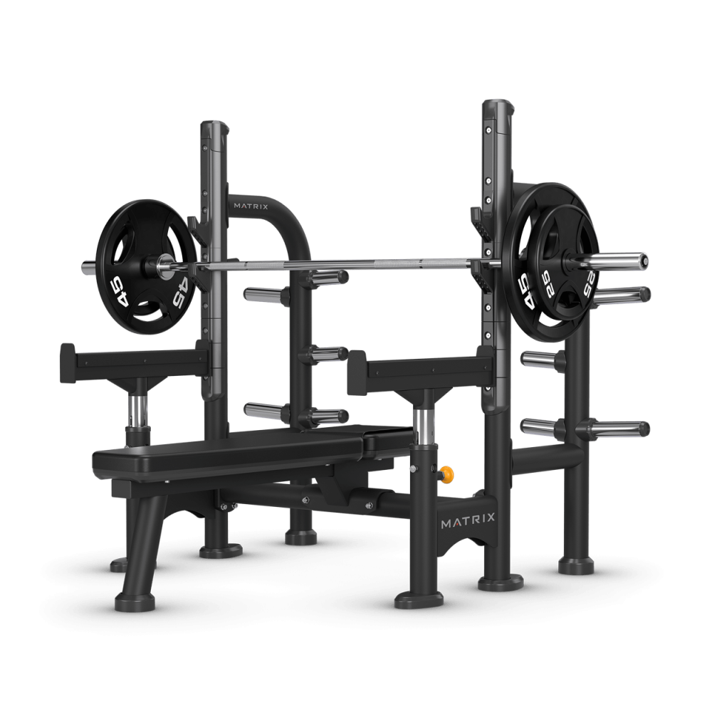 Скамья горизонтальная для жима со страховочными упорами Matrix Magnum MG-A78S Скамья горизонтальная для жима со страховочными упорами Matrix Magnum MG-A78S