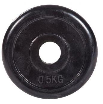 Диск обрезиненный, черный Classic D-26, 0,5 кг. Profi-Fit