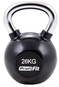 Гиря обрезиненная с хромированной ручкой 26 кг. Profi-Fit