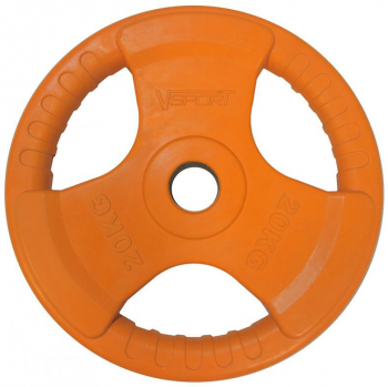 Диск «олимпийский» 20 кг, обрезиненный, цветной с ручкой