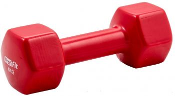 Гантель в виниловой оболочке Profi-Fit 4 кг, форма шестигранник, красный