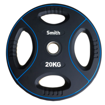 Диск для штанги c 4-м хватом, полиуретановый, втулка из нержавеющей стали, Smith PUWP12 20 кг