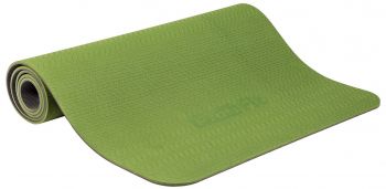 Коврик для йоги и фитнеса Profi-Fit, 6 мм, Проф (зеленый-серый)
