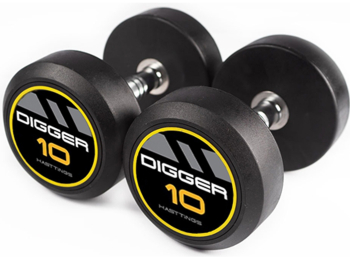 Комплект обрезиненных гантелей (10 пар) Hasttings Digger HD51D2A-2,5-25