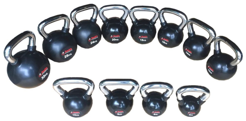 Стальная обрезиненная гиря со стальной рукояткой Smith, 24 кг Стальная обрезиненная гиря со стальной рукояткой Smith, 24 кг