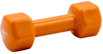 Гантель в виниловой оболочке Profi-Fit 2 кг, форма шестигранник, оранжевый