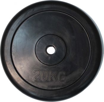 Диск обрезиненный, черный Classic  D-26, 20 кг. Profi-Fit