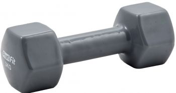 Гантель в виниловой оболочке Profi-Fit 3 кг, форма шестигранник, серый