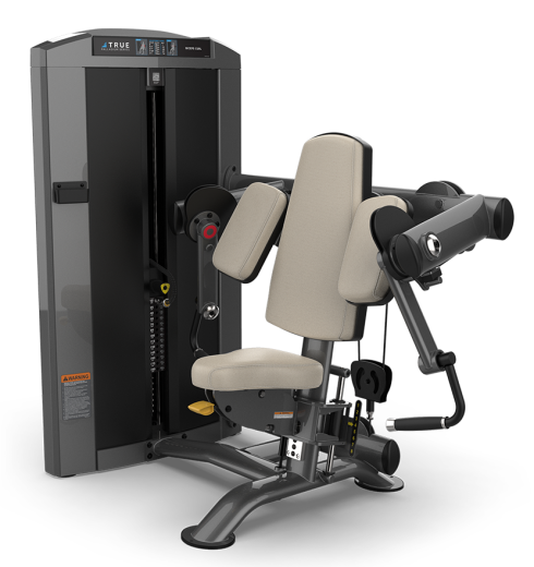 Сгибание на бицепс, стек 145 кг. True SPL-0600HP