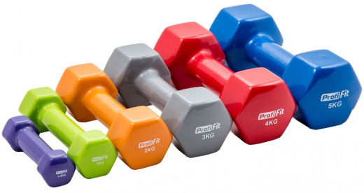 Гантель в виниловой оболочке Profi-Fit 4 кг, форма шестигранник, красный