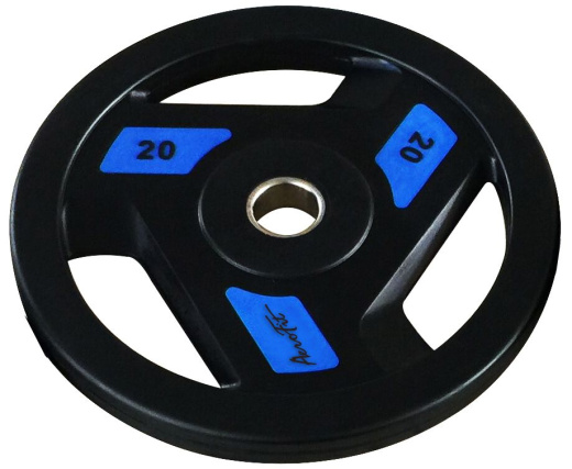 Олимпийский обрезиненный диск Aerofit 20 кг, черно-синий - фото 1