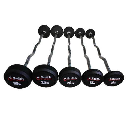 Набор обрезиненных фиксированных штанг 10-30 кг с изогнутой ручкой Smith DB145-BS