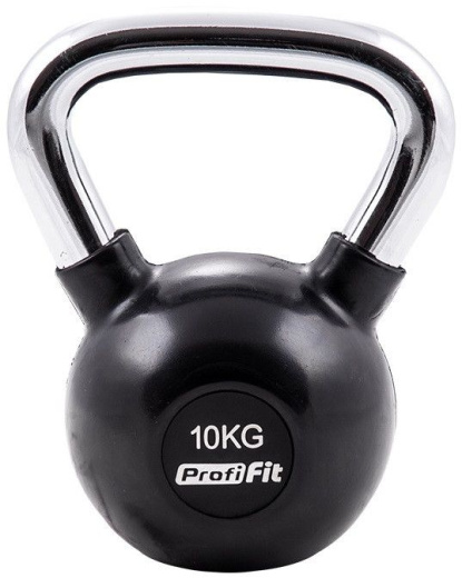 Гиря обрезиненная с хромированной ручкой 10 кг. Profi-Fit - фото 1