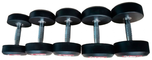 Набор обрезиненных гантелей малый ряд (10 пар) 2,5-25 кг. Smith DB145-1 - фото 2