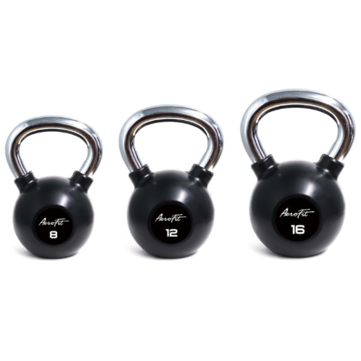 Гиря обрезиненная с хромированной рукояткой 8 кг Aerofit AFBK8 - фото 4
