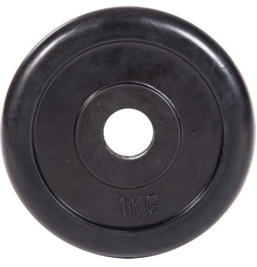 Диск обрезиненный, черный Classic D-26, 1 кг. Profi-Fit - фото 1
