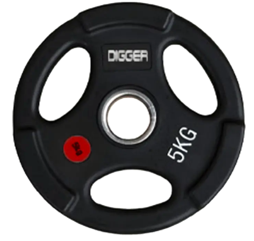 Диск олимпийский обрезиненный 3-х хватовый 5 кг. Hasttings Digger HD51C1C-5