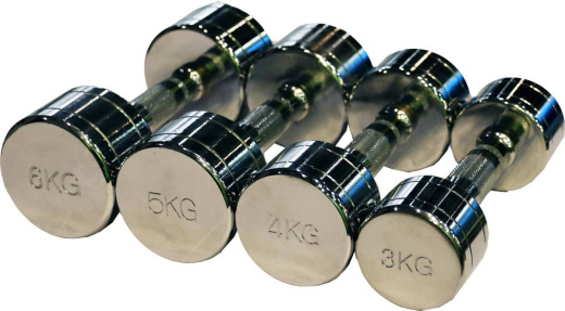 Гантельный ряд CHROME 1-10 кг (10 пар) Profi-Fit - фото 3