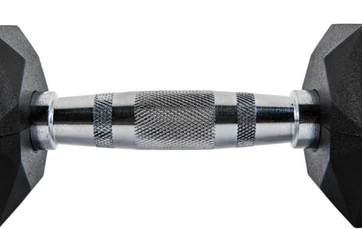 Комплект обрезиненных октогональных гантелей 10 пар от 2,5 до 25 кг. UFC - фото 5