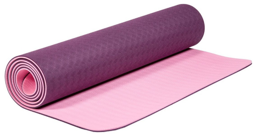 Коврик для йоги и фитнеса Profi-Fit, 6 мм, Проф (фиолетовый-розовый) - фото 2
