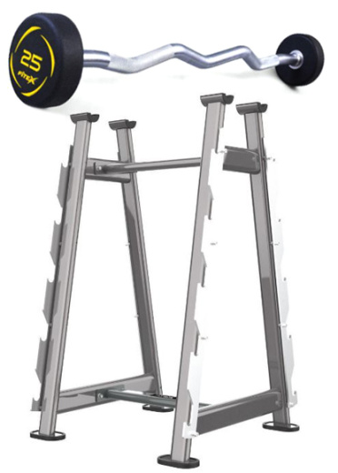 Комплект полиуретановых фиксированных W-образных штанг 10-45 кг. со стойкой Fitex Pro FTX-414.1W