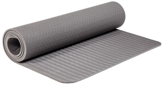 Коврик для йоги и фитнеса Profi-Fit, 6 мм, Стандарт (серый) - фото 2