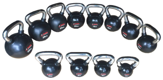 Стальная обрезиненная гиря со стальной рукояткой Smith, 20 кг