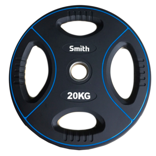 Диск для штанги c 4-м хватом, полиуретановый, втулка из нержавеющей стали, Smith PUWP12 20 кг