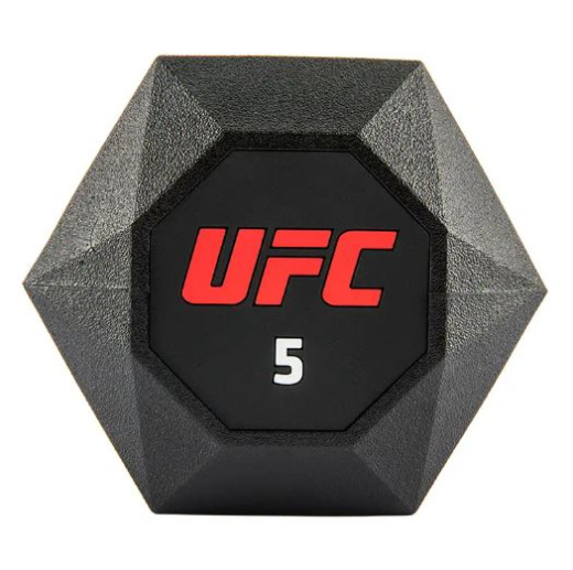 Комплект обрезиненных октогональных гантелей 10 пар от 2,5 до 25 кг. UFC - фото 6