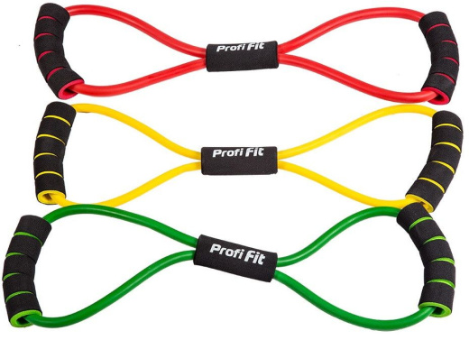 Эспандер трубчатый Profi-Fit, восьмерка, зеленый, сопротивление среднее 5 кг - фото 3
