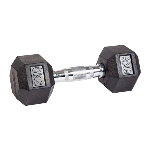 Гантель гексагональная обрезиненная ZSO, 6 кг