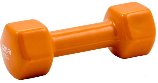 Гантель в виниловой оболочке Profi-Fit 2 кг, форма шестигранник, оранжевый - фото 1