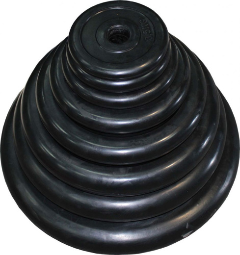 Диск обрезиненный, черный Classic  D-26, 5 кг. Profi-Fit