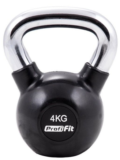 Гиря обрезиненная с хромированной ручкой 4 кг. Profi-Fit