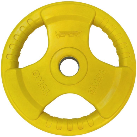 Диск «олимпийский» 15 кг, обрезиненный, цветной с ручкой