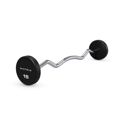 Штанга фиксированная(EZ гриф) с уретановым покрытием 20 кг. Matrix MAC-20UR-BBEZ-R - фото 1