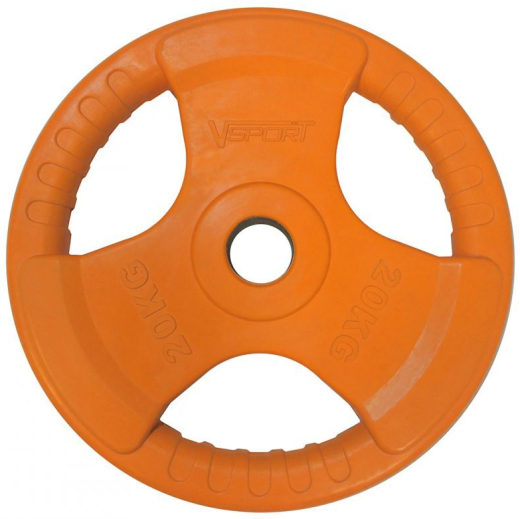 Диск «олимпийский» 20 кг, обрезиненный, цветной с ручкой