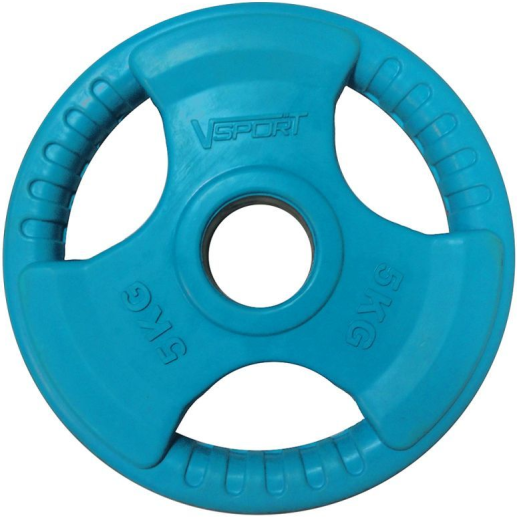 Диск «олимпийский» 5 кг, обрезиненный, цветной с ручкой