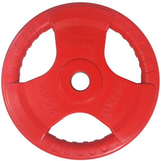 Диск «олимпийский» 25 кг, обрезиненный, цветной с ручкой