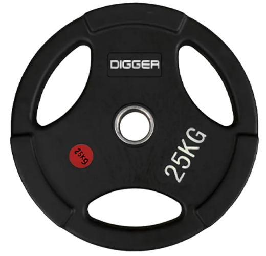 Диск олимпийский обрезиненный 3-х хватовый 25 кг. Hasttings Digger HD51C1C-25