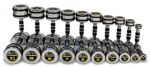 Комплект хромированных гантелей 10 пар от 1 до 10 кг Hasttings Digger HD51D5B-1-10 Комплект хромированных гантелей 10 пар от 1 до 10 кг Hasttings Digger HD51D5B-1-10